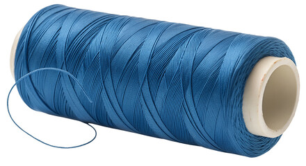 Blue thread spool for sewing and crafting projects