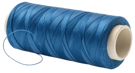 Blue thread spool for sewing and crafting projects