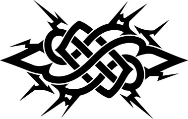 Tribal Flame Leaf Knot Symbol Vector