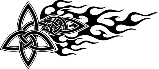 Tribal Flame Leaf Knot Symbol Vector