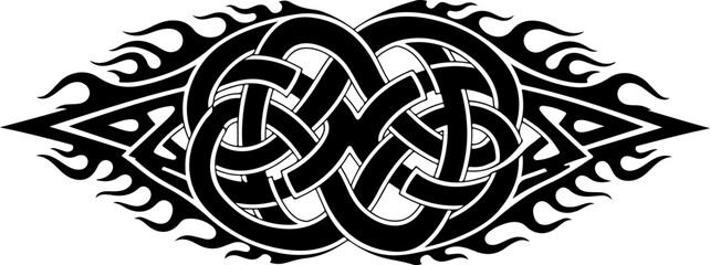 Tribal Flame Leaf Knot Symbol Vector