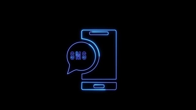 message box with question mark icon animation, box Glowing neon color message box animation icon conversation notice receive massage, Box Animation: Glowing Mail Inbox Icon on black background.