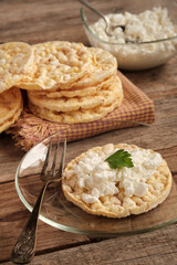 Corn and Fresh Cheese Pancakes Served on a Plate With a Fork