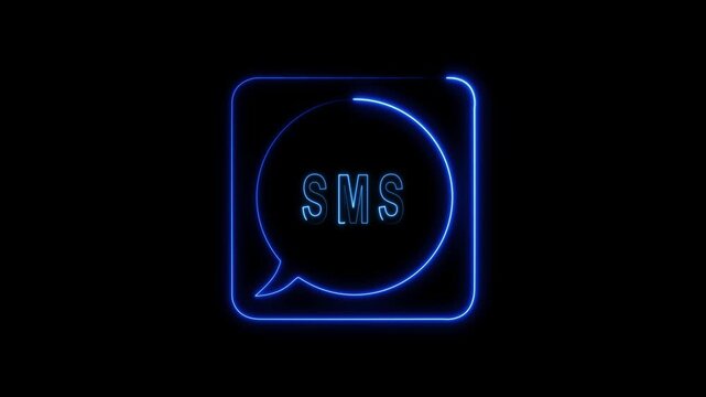 message box with question mark icon animation, box Glowing neon color message box animation icon conversation notice receive massage, Box Animation: Glowing Mail Inbox Icon on black background.