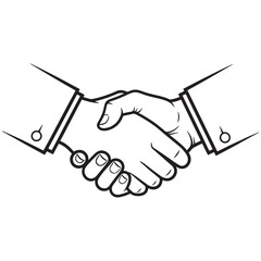 Fototapeta premium Handshake Business Agreement Silhouette Icon – Corporate Deal, Partnership, and Professional Gesture Vector EPS