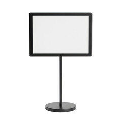 Black frame sign holder isolated on transparent background