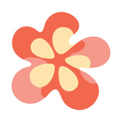 Bold Coral Flower Vector with Layered Petal Design