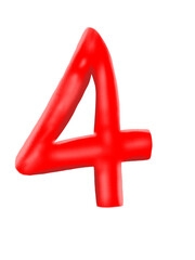 Obraz premium 3D Green Number Three Isolated on White Background