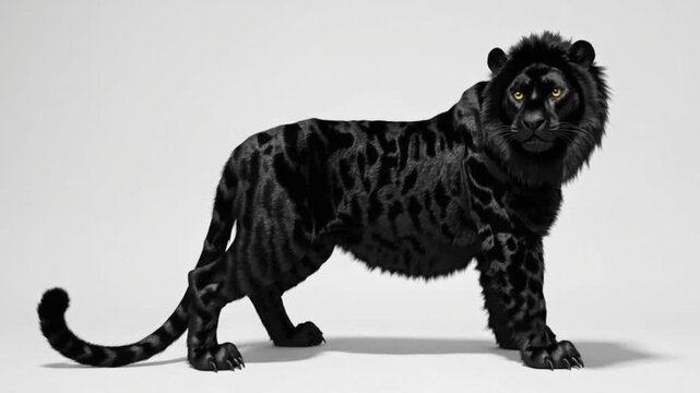 Black feline on a white background