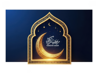 Celebrating ramadan kareem with elegant design isolated on transparent background