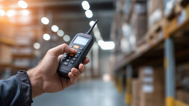 Electronic inventory management concept display logistics technology RFID system barcode reader scanner warehouse automation supply chain tracking digital - Powered by Adobe