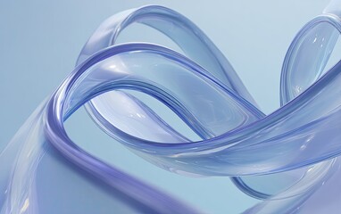 Abstract rendering of flowing, translucent ribbons against a soft, graduated blue background