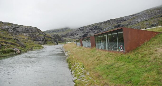 Modern architecture of trollstigen visitor centre in norway