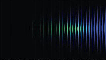 Multicolored sound wave pattern on black background with green and blue gradient audio © Creative Sonda