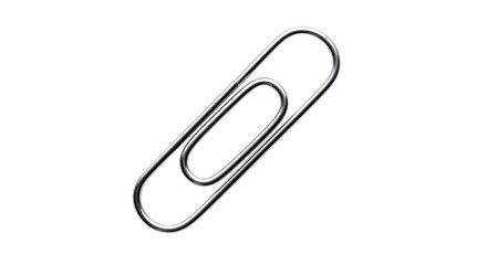 Obraz premium Simple paperclip illustration in black and white, clean and minimal design, office supply, stationery item isolated on transparent background