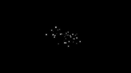 Glitter star magic dust trail, doodle-style white sparkles, glowing star burst, twinkle particles, transparent sparkle effect, fairy light explosion on black background. 4k - Powered by Adobe