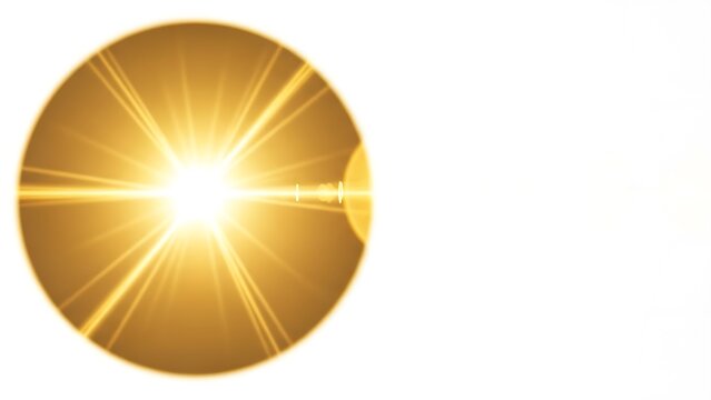 Abstract light burst, emanating from a central point, set against a pristine white background - Powered by Adobe