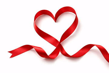 red heart shaped ribbon