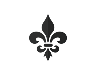 Fleur-de-Lis Black Icon on White