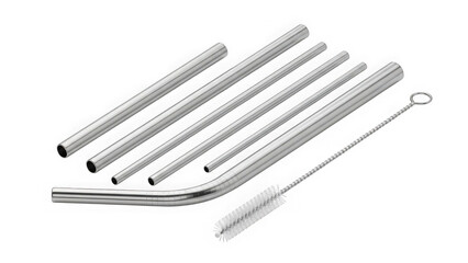 Reusable Stainless Steel Straws Set With Cleaning Brush