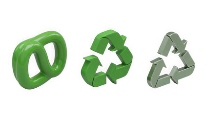 3d Recycling Symbols Abstract Green Shape On Black