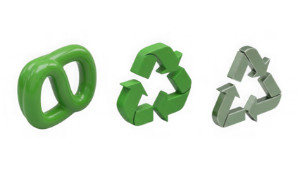 3d Recycling Symbols Abstract Green Shape On Black