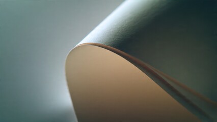 Abstract curved paper surface with soft light