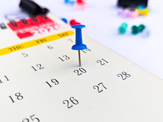 20th January marked on calendar concept of events, schedule, reminder planning 2026