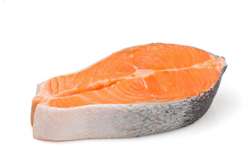Salmon steak isolated on white background