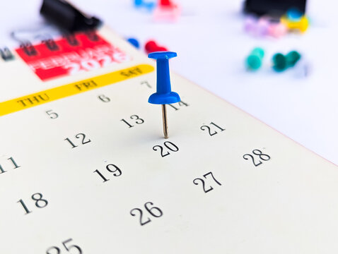 20th January marked on calendar concept of events, schedule, reminder planning 2026