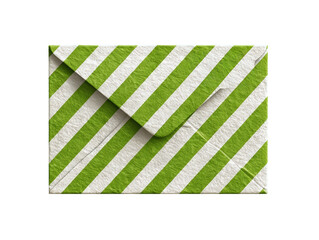 Striped Envelope on Blue Background