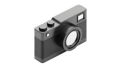 Minimalist 3d Black Camera Icon For Photography Tech