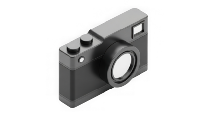Minimalist 3d Black Camera Icon For Photography Tech