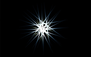 A bright white light explosion on a black background