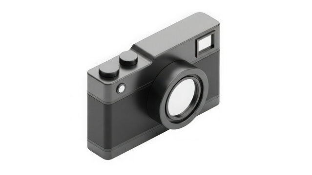 Minimalist 3d Black Camera Icon For Photography Tech