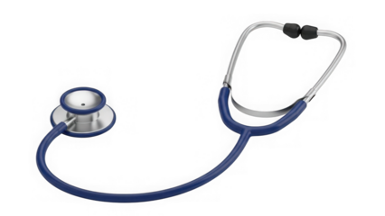 Blue Medical Stethoscope Isolated On Black Background