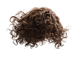 Floating Curly Hair Isolated on Gray Background 