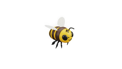 Adorable 3d Cartoon Bee Character On Black Background