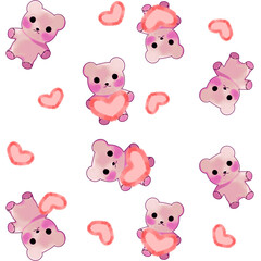 Fototapeta premium valentine seamless pattern with funny animals