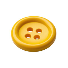 Obraz premium Yellow button, isolated on transparent background