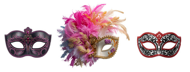 Beautiful carnival mask isolated on transparent background