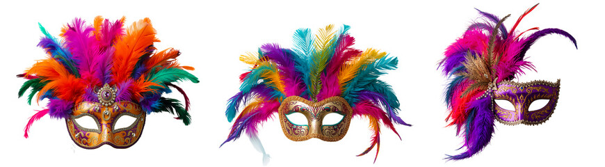 Beautiful carnival mask isolated on transparent background