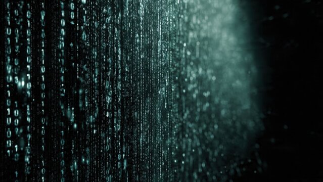 Matrix code rain digital background - Powered by Adobe