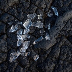 Shattered Ice on Black Rock