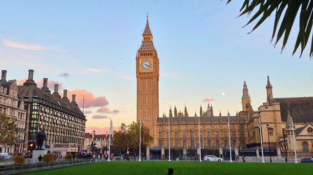 Big Ben ad Houses of Parliament at sunset time-lapse. London , UK 2026