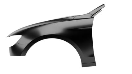 Gray car fender isolated on a transparent background vehicle automotive