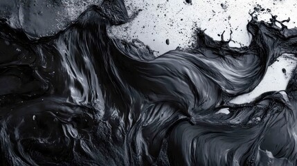 Abstract dark swirling liquid currents with a dynamic and textured appearance creating a bold visual impact
