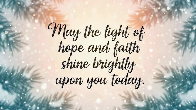 Epiphany video card message with animated light and snow. Moving holiday ecard with inspiring text.