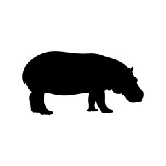 Fototapeta premium Silhouette of a hippo