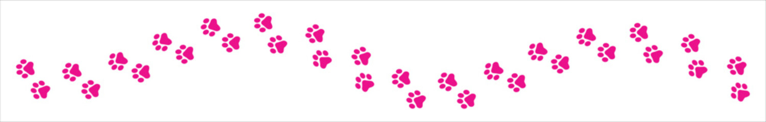Paw Prints. Cute pets and Dogs pets paw print isolated on white background. Animal paw prints. © Design Field